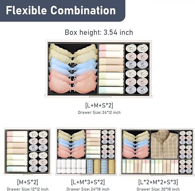DIMJ Drawer Organizer Clothes- 26 Pack Baby Dresser Organizer - Image 4