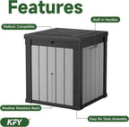 50 gallon deck box,All-weather resin material outdoorstorage box easy to install and portable,Suitable for indoor and outdoor scenes (black and white) - Image 3
