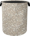Beige Leaves Modern Laundry Basket by Gearsly