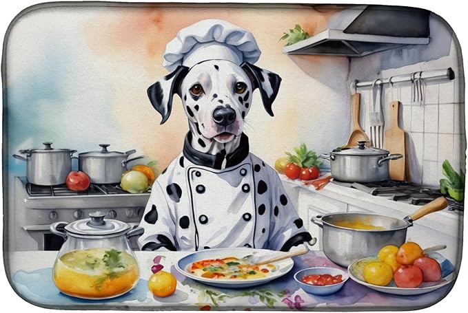 Caroline's Treasures DAC6239DDM Dalmatian The Chef Dish Drying Mat Absorbent by CarolinesTreasures