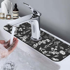 Faucet Draining Mat For Kitchen Sink, Wildflowers Plants Diatom Mud Absorbent - Image 7