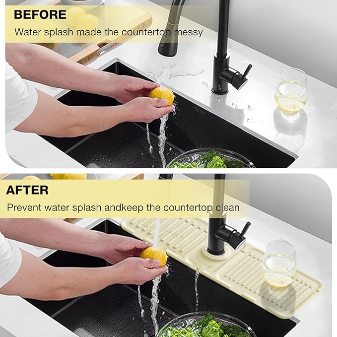 Faucet Mat for Kitchen Sink – Adjustable Silicone Sink Splash Guard - Image 5