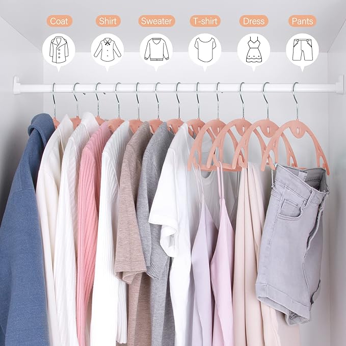 IEOKE Velvet Hangers 50 Pack: Felt Clothes Hangers Heavy Duty Shirt Sweater - Image 7