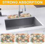 2 Pack Hexagon Marble Sink Splash Guard Faucet Mat Gold Glitter Lines Marble - Image 5