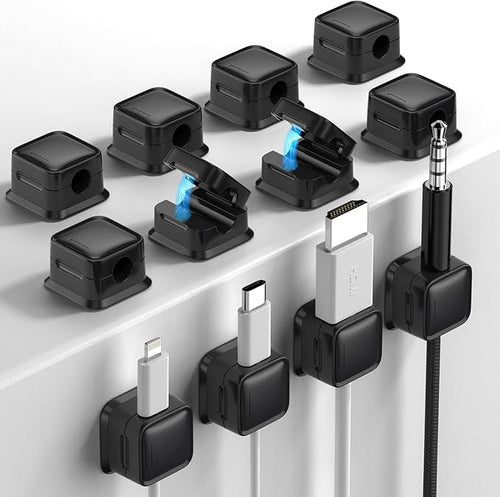 12 Pack Magnetic Cord Organizer Holder, Strong Adhesive Desk Cable Management by Costop