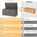Outdoor Storage Box, Resin Deck Boxes Indoor and outdoor, Waterproof Storage Box Lockable Lid (Grey, 120 Gallon) - Image 5