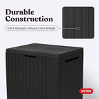 Keter City 30 Gallon Resin Outdoor Storage Box & Patio Side Table for Balcony, Pool, Deck & Garden Accessories, Weather‑Resistant, Dark Grey - Image 7