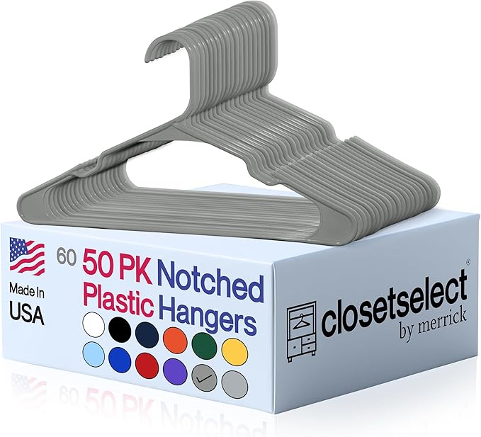 Plastic Hangers 50 Pack by closetselect