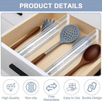 6 Pack Adjustable Drawer Dividers 3.15" Expandable Clear Drawer Dividers - Image 3