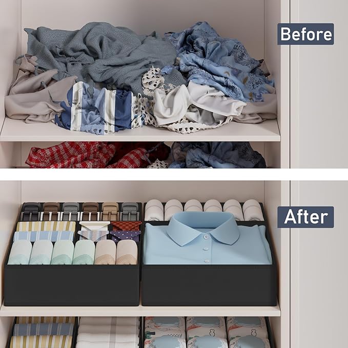 DIMJ Drawer Organizer Clothes Storage- 18 Pack Baby Dresser Organizer - Image 7