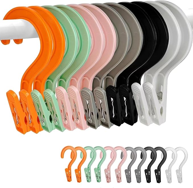 24pcs Laundry Hooks Clip Plastic Clothes Hangers Pins Super Strong Hanger Clips by Sermuok