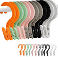 24pcs Laundry Hooks Clip Plastic Clothes Hangers Pins Super Strong Hanger Clips by Sermuok