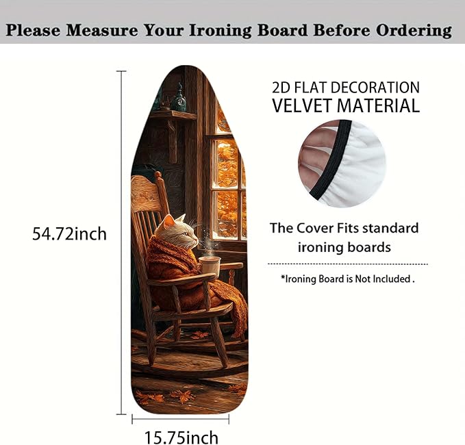 Nuxovilar Cat in Rocking Chair Pattern Ironing Board Cover, 15 * 54inch - Image 4