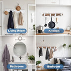 10 Pack Coat Hooks Wall Hooks for Hanging, Heavy Duty Double Prong Metal Hook - Image 2