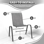 Patio Dining Chairs Set of 6, Outdoor Stackable Dining Chairs High Back, Patio Furniture for Backyard, Porch, Garden, Poolside (Grey) - Image 5