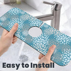 Dahlia Floral Flower Colorful Abstract Kitchen Sink Splash Guard Faucet Mat - Image 6