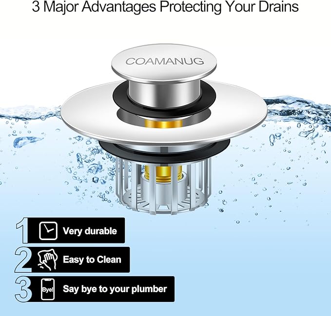 Bathtub Stopper | Shower Drain Hair Catcher, Pop-up Tub Stopper - Image 7