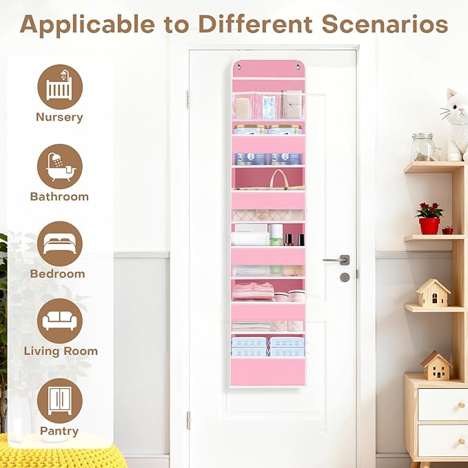 SpaceWhisper Over the Door Organizer, 6 Large Pocket Hanging Storage Organizer - Image 3