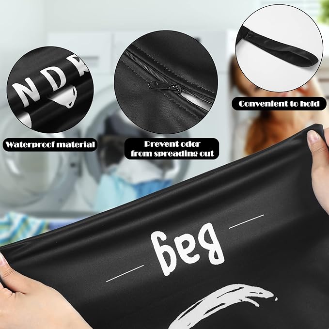 Shappy 2 Pcs Large Travel Laundry Bag Washable Waterproof Wet Dry Large Dirty - Image 4