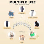 Legging Organizer for Closet, Metal Yoga Pants Hangers 4 Pack w/10 Clips Holds - Image 3