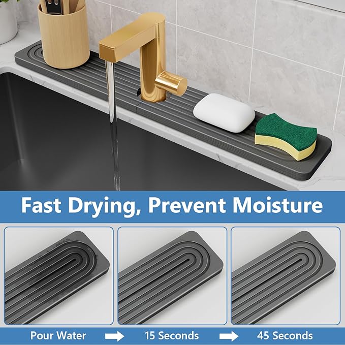 24'' Longer Faucet Mat for Kitchen Sink Stone Faucet Mat for Kitchen Sink - Image 3
