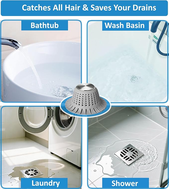 Hair Catcher Shower Drain, Bathtub Drain Hair Catcher, Covering Bathroom Sink - Image 2