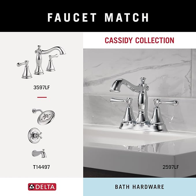 Delta 79735 Cassidy Double Towel Hook Bath Hardware Accessory in Polished Chrome - Image 4