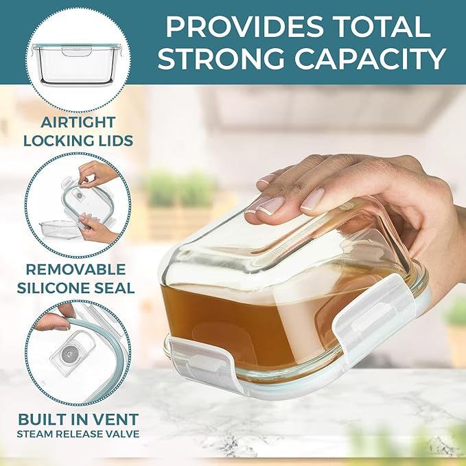 Razab 24 Pc Airtight Glass Food Storage Containers - Image 3