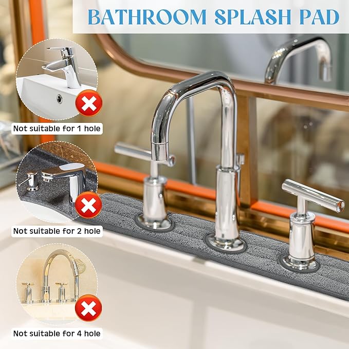 2 Pcs Faucet Mat for Kitchen Sink Splash Guard for Kitchen Sink Faucet Dish - Image 3