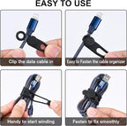 32Pcs Silicone Cable Ties, Data Cable Organizer Silicone Cable Straps Cord Ties - Image 4
