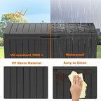 86 Gallon Outdoor Deck Box, Lockable Waterproof Outdoor Storage Boxes For Garden Tools,Indoor Cushions,Accessories Outside Storage Resin Weatherproof Container(Black) - Image 7