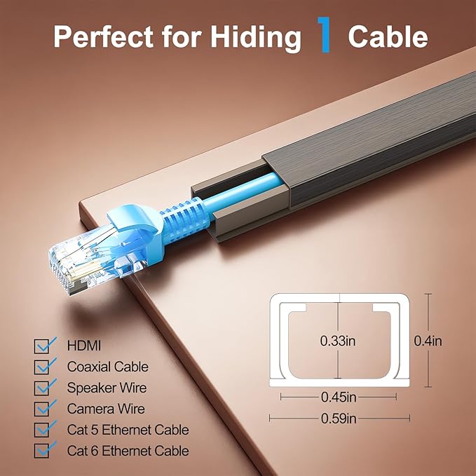 Yecaye Cord Hider, 113in Cord Covers - Image 2