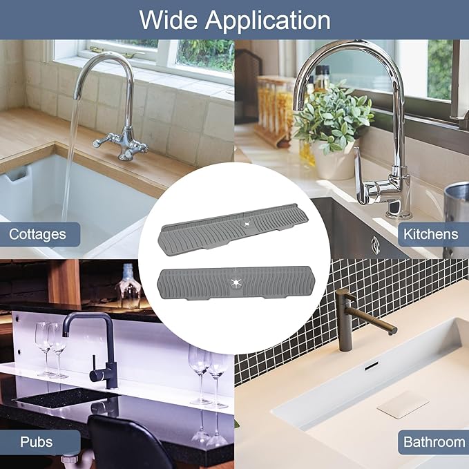 Sink Drain Mat Behind Faucet, Faucet Guard Draining Mat, 90° Foldable Tap - Image 6