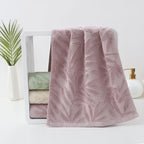 Pidada Hand Towels Set of 2 Leaf Pattern 100% Cotton Absorbent Soft Decorative - Image 4