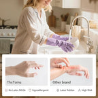 ThxToms 4 Pairs Nitrile Cleaning Gloves, Latex free Reusable Dishwashing Gloves - Image 2