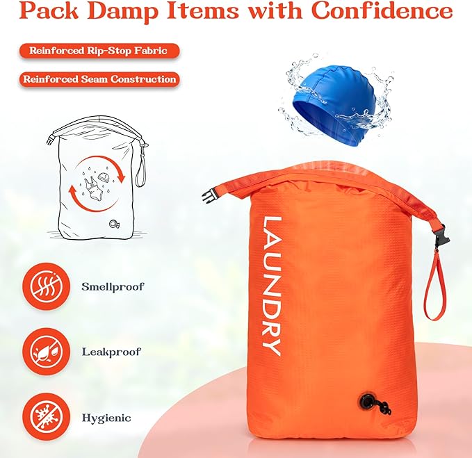 Travel Laundry Bag, Vacuum Compression Dirty Clothes Travel Bag, Waterproof - Image 3