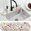 2 Pcs Kitchen Sink Splash Guard Faucet Mats Colorful Watercolor Flowers and by CONCHLERY%E6%97%97%E8%88%B0%E5%BA%97