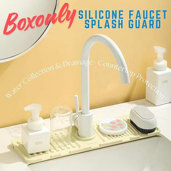 Silicone Sink Splash Guard, Non-Slip Faucet Mat - Image 2