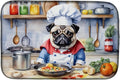 Caroline's Treasures DAC6311DDM Pug The Chef Dish Drying Mat Absorbent Dish by CarolinesTreasures