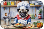 Caroline's Treasures DAC6311DDM Pug The Chef Dish Drying Mat Absorbent Dish by CarolinesTreasures