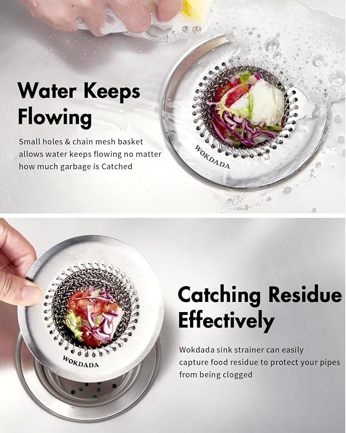 Sink Drain Strainer, Reversible Easy Clean Mesh Sink Strainer - Image 3
