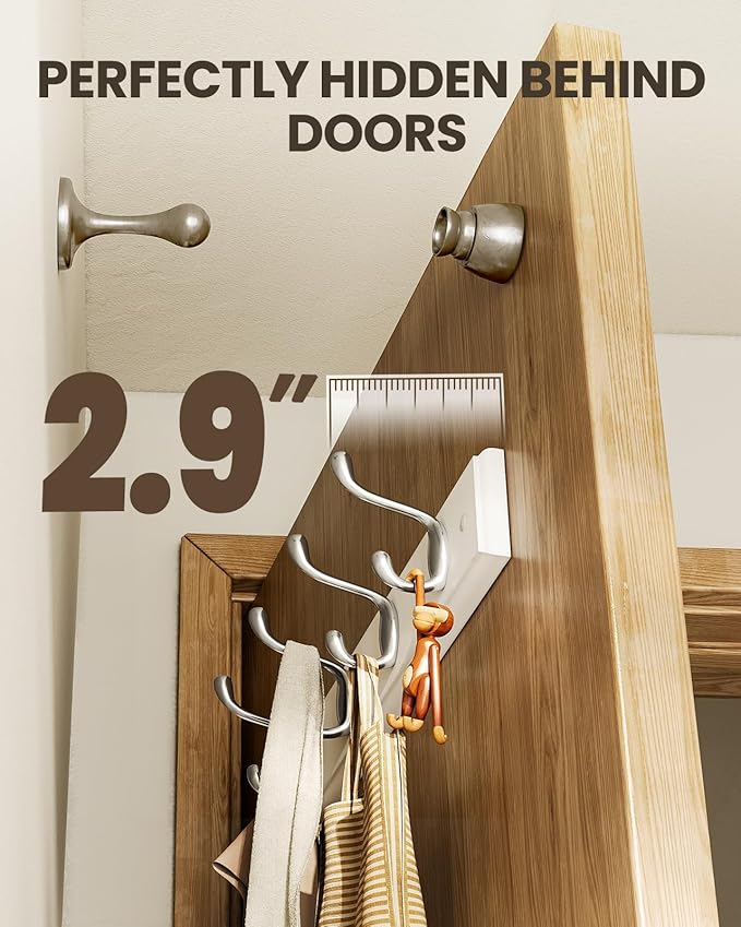 AMADA HOMEFURNISHING Coat Rack Wall Mount 2 Pack, Coat Hooks Wall Hooks Coat - Image 8