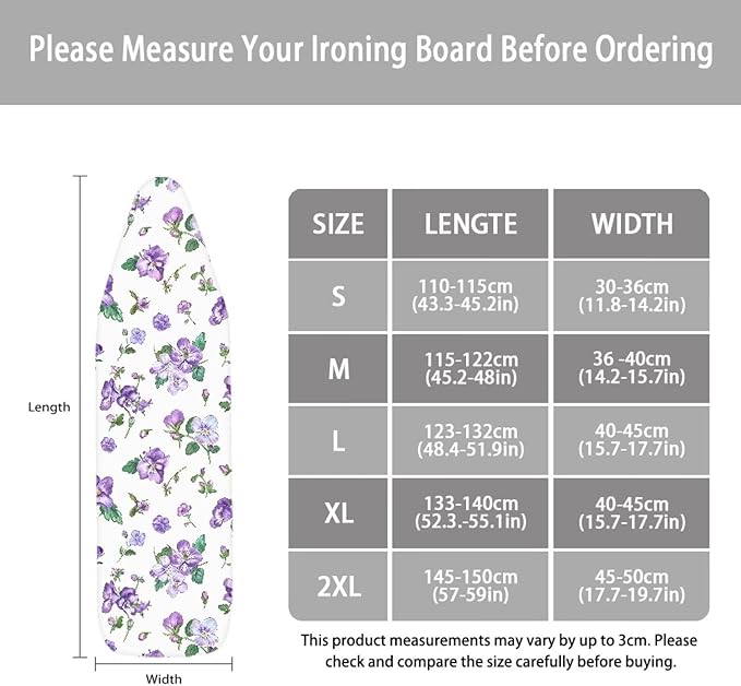 Floral Ironing Board Cover, Iron Board Cover Standard Size, Ironing Board Cover - Image 5