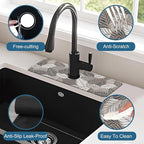 Embossed Leaf Texture Sink Splash Guard Grey Leaf Faucet Absorbing Mat Fast - Image 4