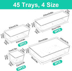 Clear Plastic Drawer Organizers Set of 45 Vanity Organizers Stackable Storage - Image 3