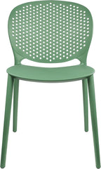 2xhome Set of 3 Patio Dining Chairs | Modern Stackable Outdoor Pool Side Chair | Weather Resistant Plastic for Yard, Porch, Balcony, Kitchen, Green - Image 6