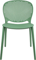 2xhome Patio Dining Chair | Modern Stackable Outdoor Pool Side Chair | Weather Resistant Plastic for Yard, Porch, Balcony, Kitchen, Green, Single, Set of 1 by 2xhome