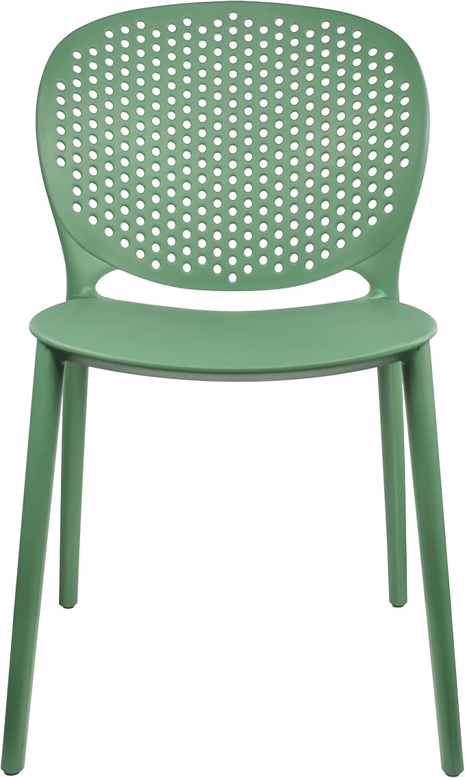 2xhome Set of 2 Patio Dining Chairs | Modern Stackable Outdoor Pool Side Chair | Weather Resistant Plastic for Yard, Porch, Balcony, Kitchen, Green - Image 7