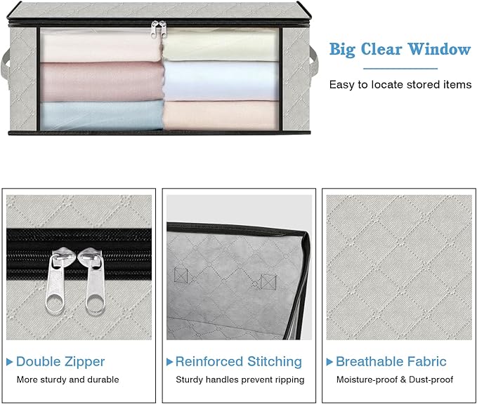 HomeHacks Storage 10-Pack Clothes Organizer Storage Bags Foldable Storage Box - Image 4