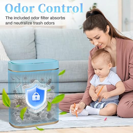 Bathroom Small Trash Can with Automatic Touchless Lid, 2.6 Gallon Smart Garbage - Image 4